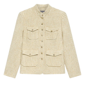 Mint Velvet Neutral Boucle Pocket Detail Jacket